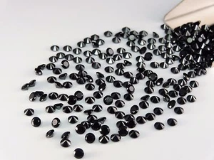 Piedras preciosas sueltas de alta calidad redonda de corte brillante de espinela negra 1,00 mm-5,00 mm  - Imagen 1 de 4