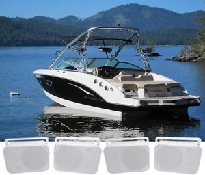 (4) HP65S-8 6.5" Marine Box Speakers with Swivel Bracket for Boats - Picture 1 of 8