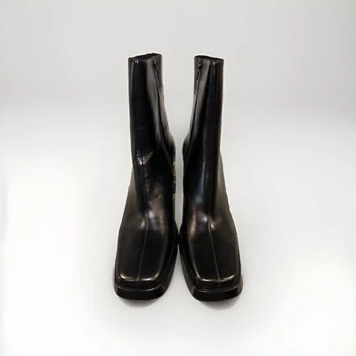 Jeffrey Campbell Mujer Cuero Negro Geist Punta Cuadrada Bota Talla US 11 NUEVO Foto 1 de 4