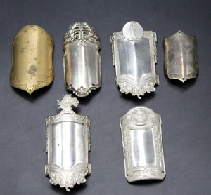 Konvolut 6 alte Stocknägel, einmal Silber vor 1945 nicht graviert, Kegeln usw - Bild 1 von 3