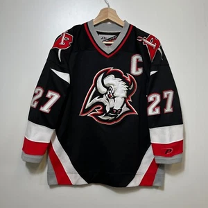 Vintage 90s NHL Buffalo Sabres Pro Player Jersey Youth L/XL #27 Peca RARE Goat - Picture 1 of 17