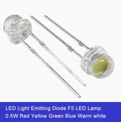 Diodo Emisor de Luz LED F5 Lámpara LED 0.5W Rojo Amarillo Verde Azul Blanco Cálido Foto 1 de 4
