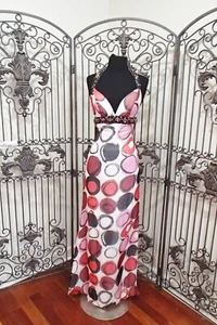 BD448 PRETTY ME SR1391 SZ 6 PRINT BEADED $256 PROM HOMECOMMING FORMAL GOWN DRESS - Picture 1 of 11