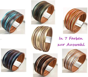 Armband Leder Boho Wrap Lederarmband Damenarmband Mode Ibiza Wickelarmband - Bild 1 von 9