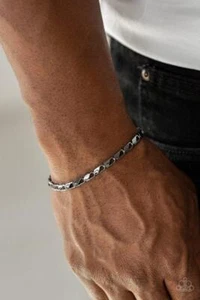 Paparazzi Mens Chain Bracelet/K.O. - Black - Picture 1 of 2