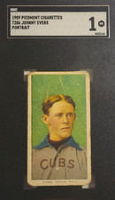 T206 JOHNNY EVERS PORTRAIT SGC 1 POOR HOF 1909 PIEDMONT CIGARETTES