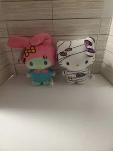 2 Sanrio Hello Kitty & Friends Halloween Plüsch 8 Zoll Mummy & My Melody Frankenstein - Bild 1 von 7