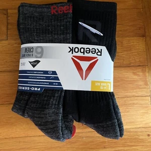 Boys LARGE Reebok Athletic Ankle Socks Quarter Cut Low Cut Black 6-Pack - New - Picture 1 of 4