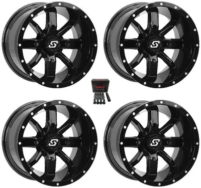 Sedona Hollow Point ATV Wheels Black 14x8/14x10 Polaris Sportsman / RZR / Ranger Foto 1 de 4