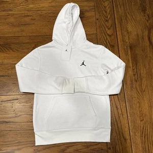 Nike Jordan Hoodie Youth Kids Size Medium White With Black Jumpman Logo NWT - Picture 1 of 9