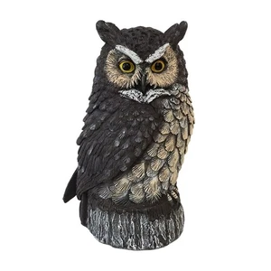 Solar Powered Owl Garden Statue Outdoor Decoration with Solar Lights Sculptur... - Picture 1 of 7