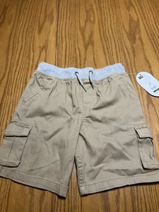 NWT S (6-7) Wonder Nation Beige Kids Jogger Cargo Shorts - Picture 1 of 21