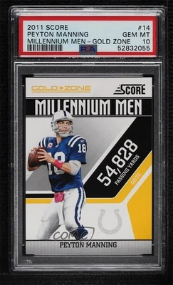 2011 Score Millennium Men Gold Zone Peyton Manning #14 PSA 10 GEM MT HOF - Image 1 of 2