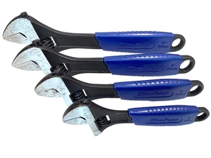 BLUE POINT by SNAP ON 4 Piece Blue Soft Grip Adjustable Wrench Set BLPADJ404SG - Foto 1 di 9
