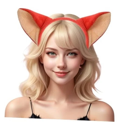  Plush Ears Headband Realistic Animal Ears Headband Halloween Funny Orange Fox - Image 1 of 4
