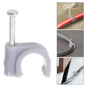 100 Pcs Stahlnagellinienkarte Kabelclips Einnageln Drahtklammern - Bild 1 von 12