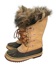 SOREL Joan of Arctic Size 10 Leather Faux Fur Waterproof Winter Boots Read* - Picture 1 of 11