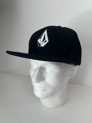 VOLCOM Hat Black Adjustable Snapback Cap Flat Wide Brim NWOT - Image 1 of 4