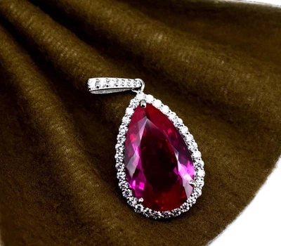 Dainty Mogok Pink Ruby 925 Sterling Silver Solitaire Pretty Pendant For Women - Image 1 of 4