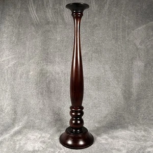Pottery Barn 30" Wood Pillar Candle Holder Mahogany Finish Taper Style - Picture 1 of 10
