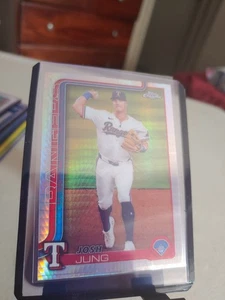 2025 Topps Chrome Josh Jung Prism Refractor #220 Rangers - Picture 1 of 2
