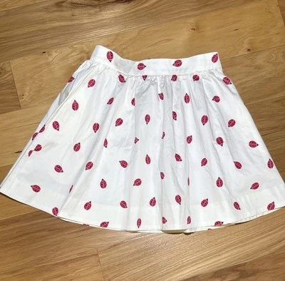 Falda Kate Spade New York Coreen Ladybug Niña Talla 14 Blanca Foto 1 de 4
