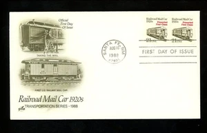 US FDC #2265 Artcraft 1988 Santa Fe NM Transportation Railroad Train Mail Car MC - Picture 1 of 2