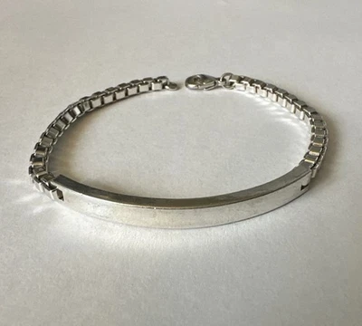 Tiffany & Co Sterling Silver Venetian Box Link ID Bracelet 8”  - Image 1 of 4