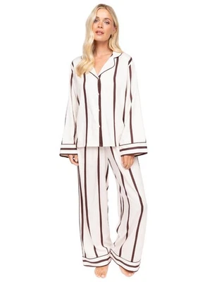 Cyberjammies Fable & Eve Battersea Pyjama Set Stripe Wide Leg Womens 2178 - Image 1 of 4