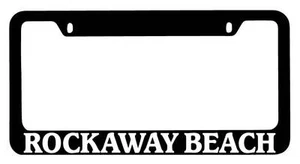 Black METAL License Plate Frame Rockaway Beach Auto Accessory 2580 - Picture 1 of 1