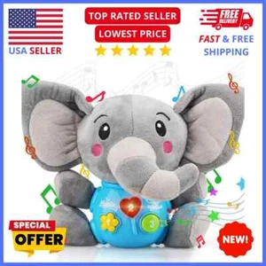 Musical Elephant Toy w/ Lights: Perfect Gift for Baby Boys, Soft & Cuddly 0-12M - Picture 1 of 11