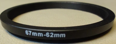 67mm to 62mm Step Down Lens Filter Ring Metal DSLR SLR Digital Camera Adapter - Image 1 of 3
