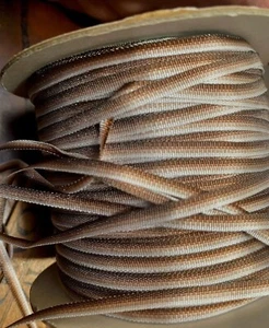 vintage ribbonwork embroidery trim 1/8" flower ribbon 1yd brown ombre France - Picture 1 of 1