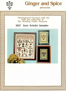 1827 SARA SCHULTZ SAMPLER  #8601-CROSS STITCH CHART-OOP-GINGER AND SPICE - Picture 1 of 1