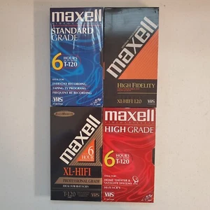 Lot Of 4 Maxell T-120 Blank VHS Tapes - Picture 1 of 3