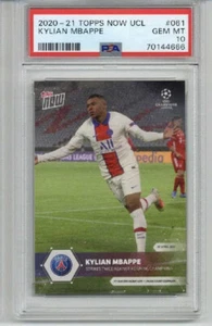 2020-21 TOPPS NOW UCL STRIKES TWICE AGAINST CHAMPS #061 KYLIAN MBAPPE PSG PSA 10 - Picture 1 of 2