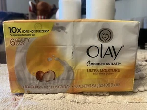 2-Olay Ultra Moisture Beauty Bar w/Shea Butter 10x Moisturizer 6 Pack. Rare Soap - Picture 1 of 5