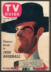April 1958 TV Guide A Viewers Guide to 1958 Baseball Wyatt Earp - Picture 1 of 5