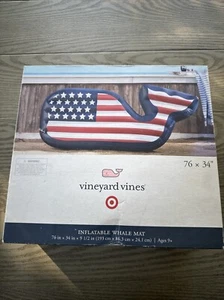 ⚡️Vineyard Vines Inflatable Whale Pool Mat 76x34" 4th Of July American Flag - Picture 1 of 5