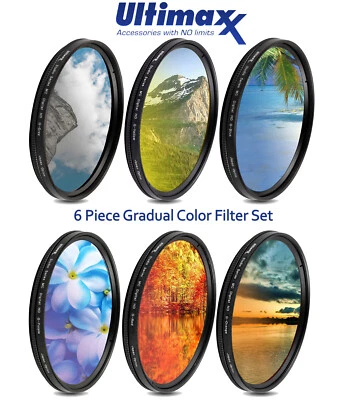 Graduated Color Multicoated 6pcs Filter Set with Pouch for DSLRs Camera - Image 1 of 4