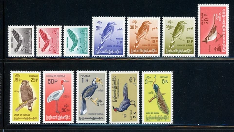 Burma Scott #197-208 MNH 1968 Birds Definitives Fauna COMPLETE CV$72+ 384075 Cover