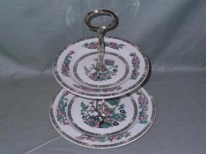 Wedgwood Indian Tree 2-Tier Hostess Cake Plate Stand - Picture 1 of 4