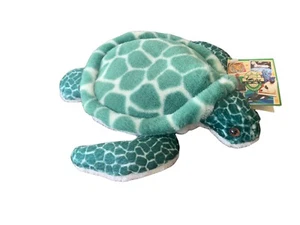 Plush Green Sea Turtle with Information Tag Stuffed Animal Toy K&M International - Picture 1 of 12