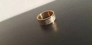 Damen Ring Edelstahl Und Furnier Gold Römische Zahlen Billig Restposten 70 - Bild 1 von 1