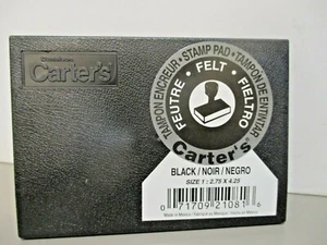 Nueva almohadilla de estampillas de fieltro Dennison Carter's negra talla 1 2,75"" x 4,25 - Imagen 1 de 7