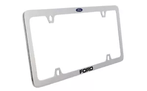 Ford with Logo Thin Rim Chrome Plated Metal License Plate Frame Holder 4 Hole - Picture 1 of 3