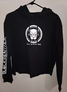 Marvel Women's Black Panther Cropped Black Hoodie Size XXL - Picture 1 of 3