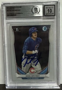 Kris Bryant Autographed 2014 Bowman Chrome Prospects BCP25 Cubs ! Beckett 10 - Picture 1 of 2