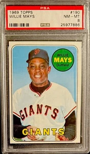 1969  Topps  Baseball   # 190   Willie Mays   (NM-MT)   PSA 8 - Picture 1 of 2