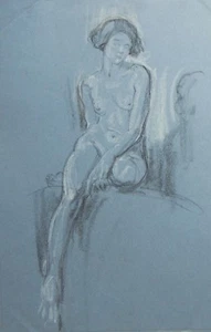 Margaret Evangeline Wilson (1890-1977). Portrait of a Seated Lady. Pastel c 1920 - Picture 1 of 1